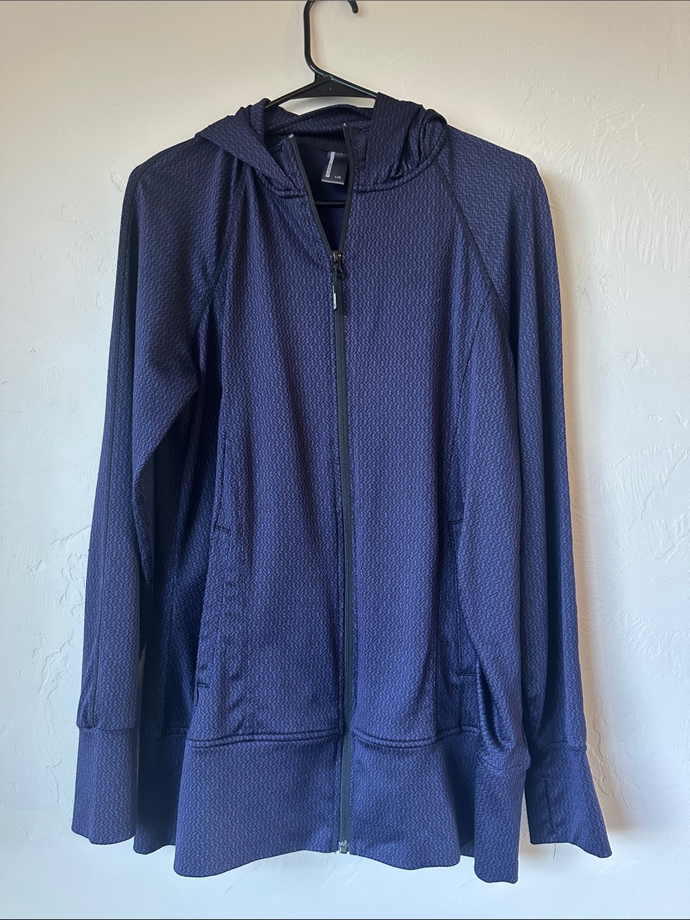 Mondetta Purple and Black Hooded Zip-Up Shirt Jacket
